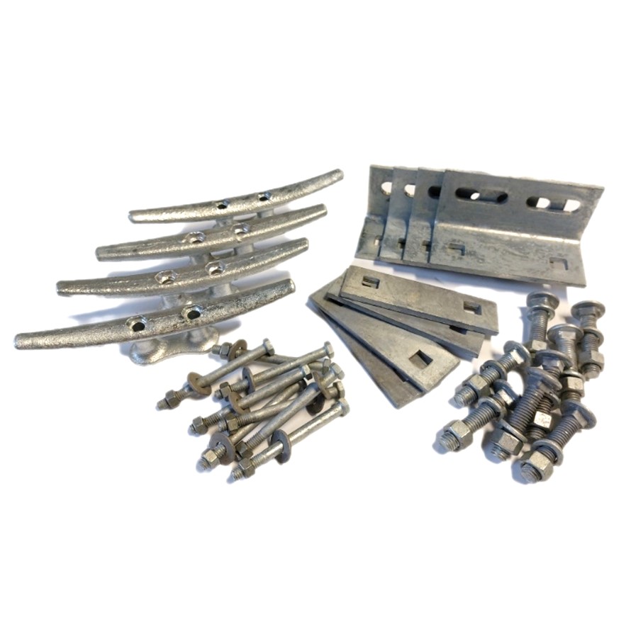 8'' Galvanized cleats and hardware kit of 4 - 8004-K4