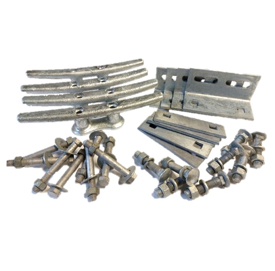 10'' Galvanized cleats and hardware kit of 4 - 8005-K4